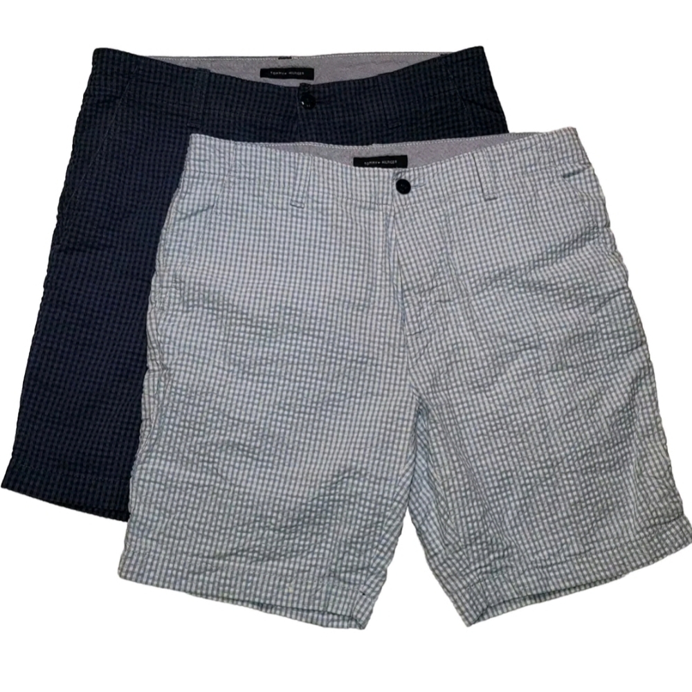 Men's 36‎ Shorts Seersucker Chino Lot 2 Summer Spring Preppy Gingham
